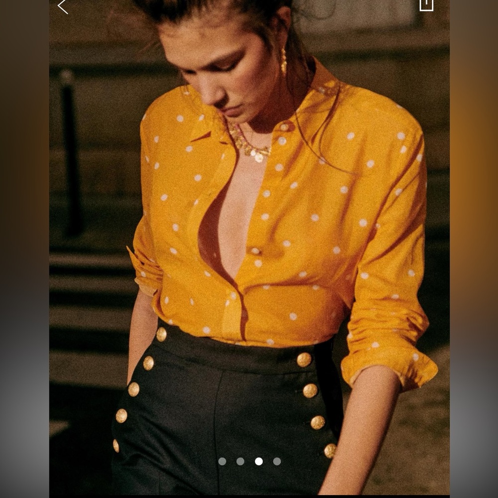 Sezane Ann Shirt - Ecru Polka Dot